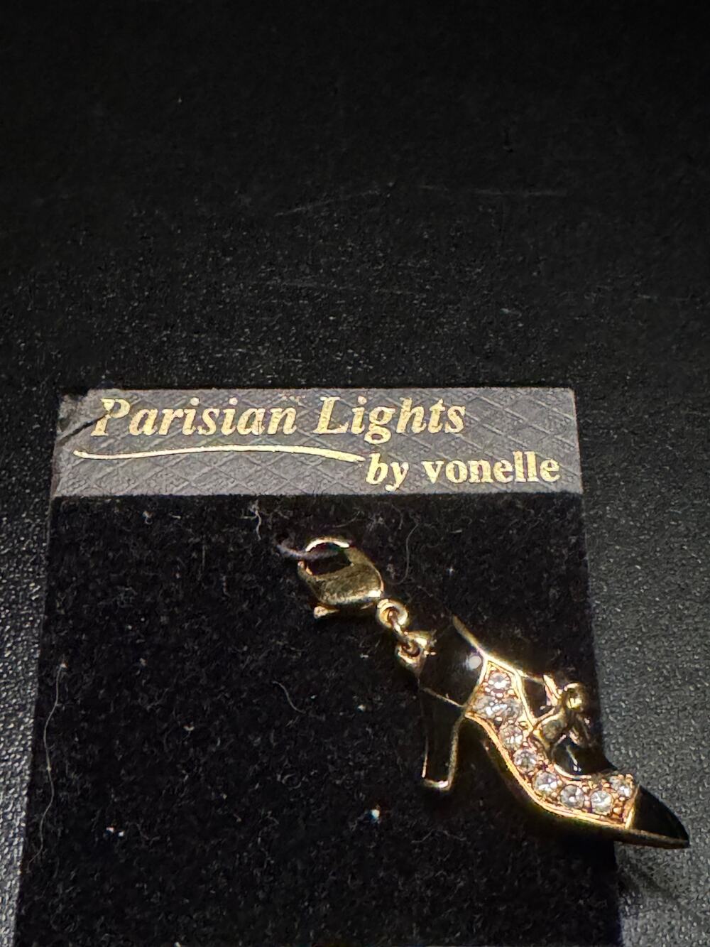 Swarovski Parisian Lights Black Enamel Shoe Pendant